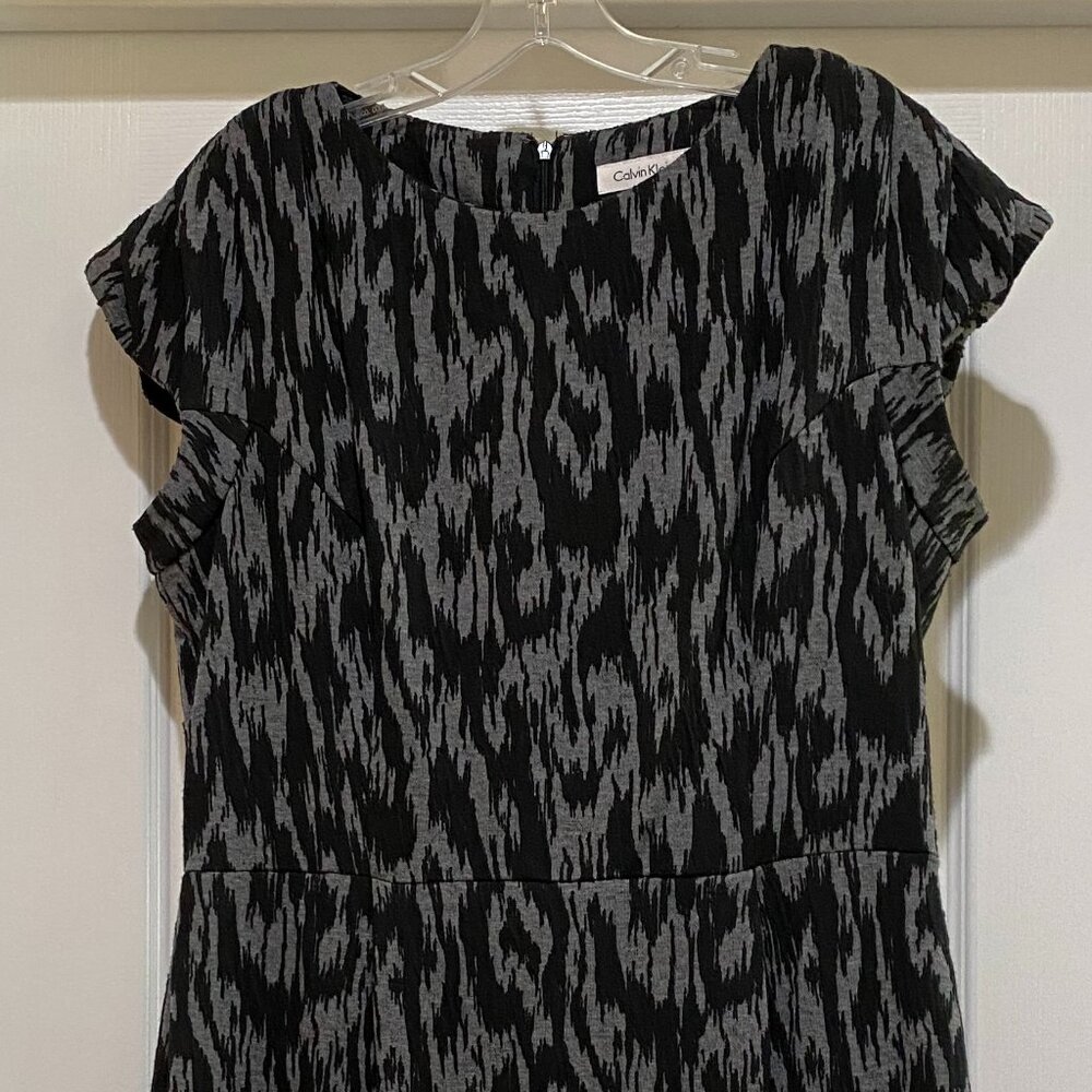 Calvin Klein Knit Sleath Dress Black Gray Size 14 - Picture 7 of 9